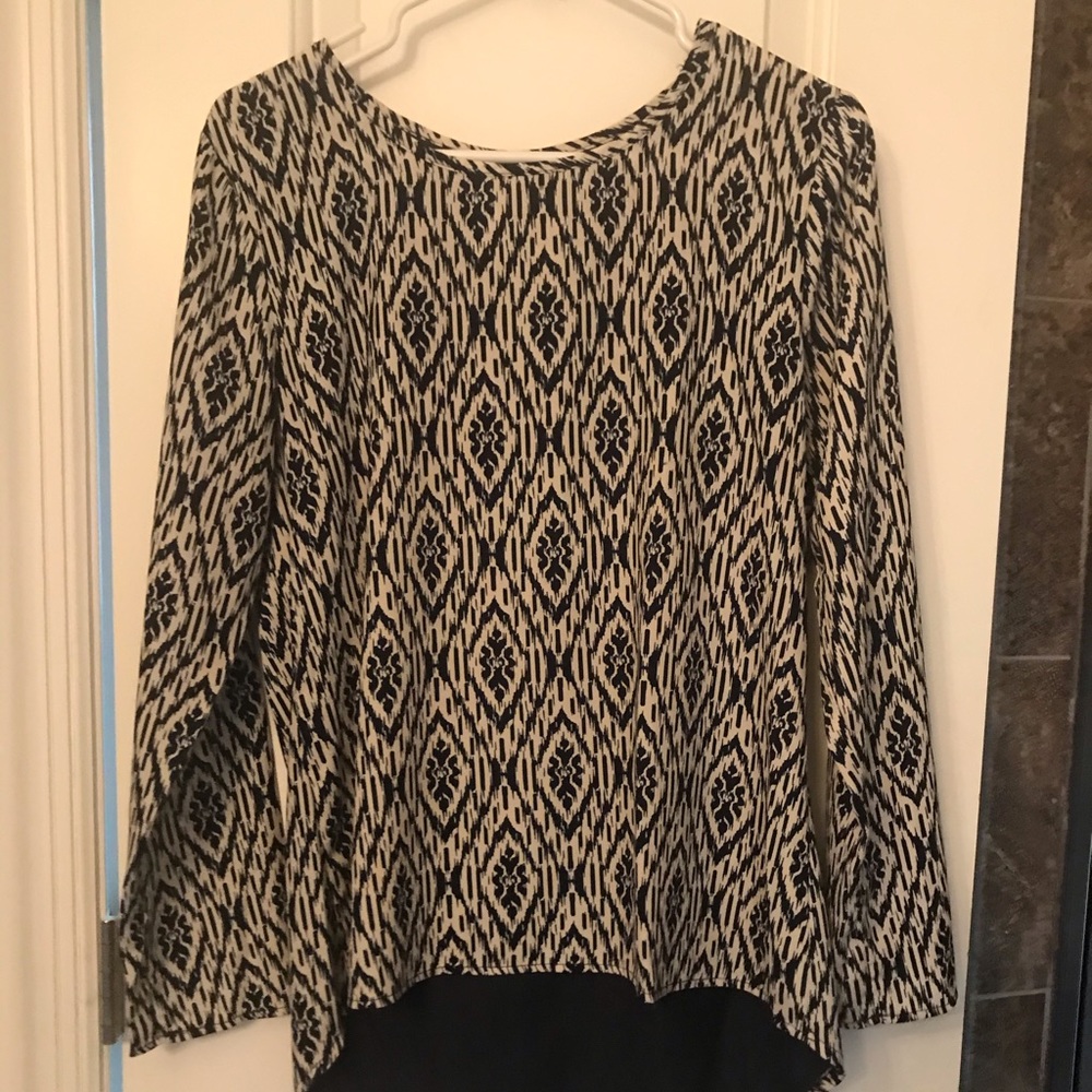 Navy and white hi/low top